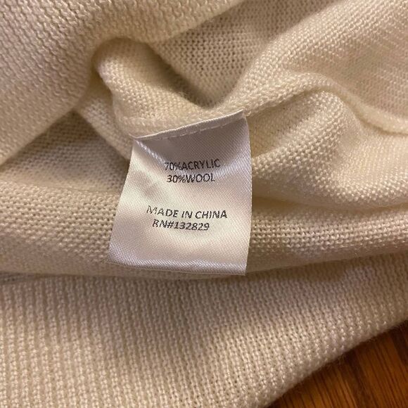 Revolve Tularosa Quinn Ruffle Sweater in Cream Wool Blend Small - Picture 4 of 4